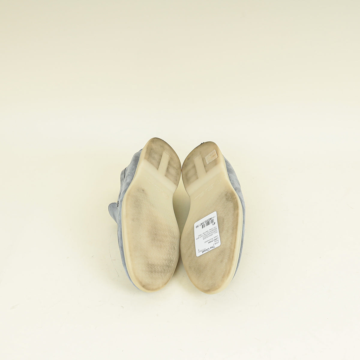 Loro Piana Gull Gray Summer Walk Suede Loafer 41