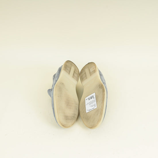 Loro Piana Gull Gray Summer Walk Suede Loafer 41