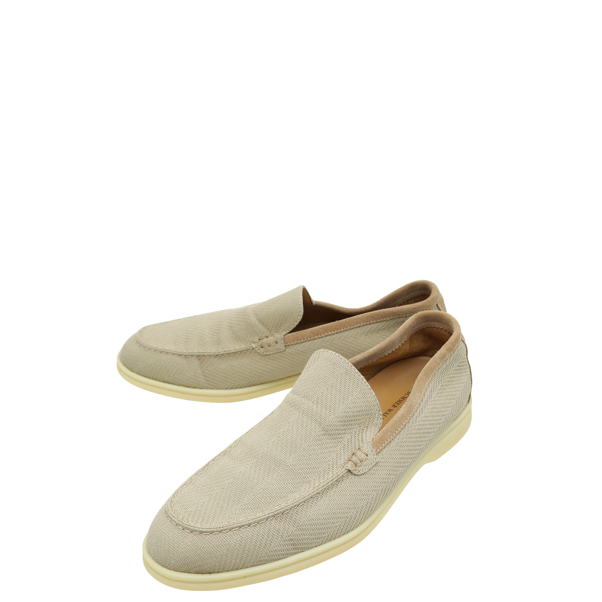 Loro Piana Light Beige Summer Knit Walk Wish Loafers 42