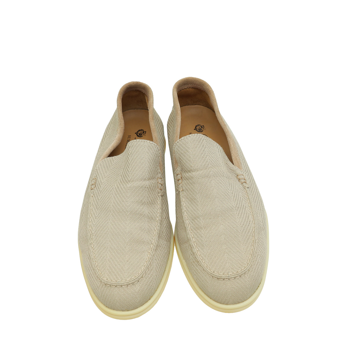 Loro Piana Light Beige Summer Knit Walk Wish Loafers 42