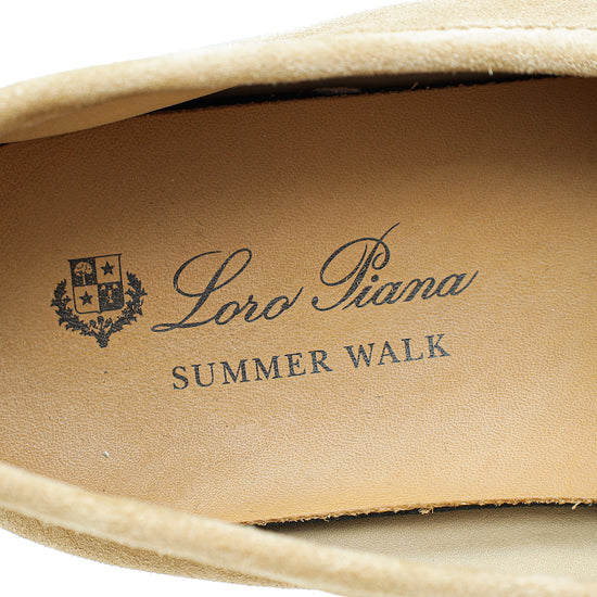 Loro Piana Desert Sand Summer Charm Walk Loafers 40