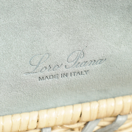 Loro Piana Bicolor Extra Pocket L19 Alligator Wicker Pouch