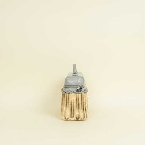 Loro Piana Bicolor Extra Pocket L19 Alligator Wicker Pouch