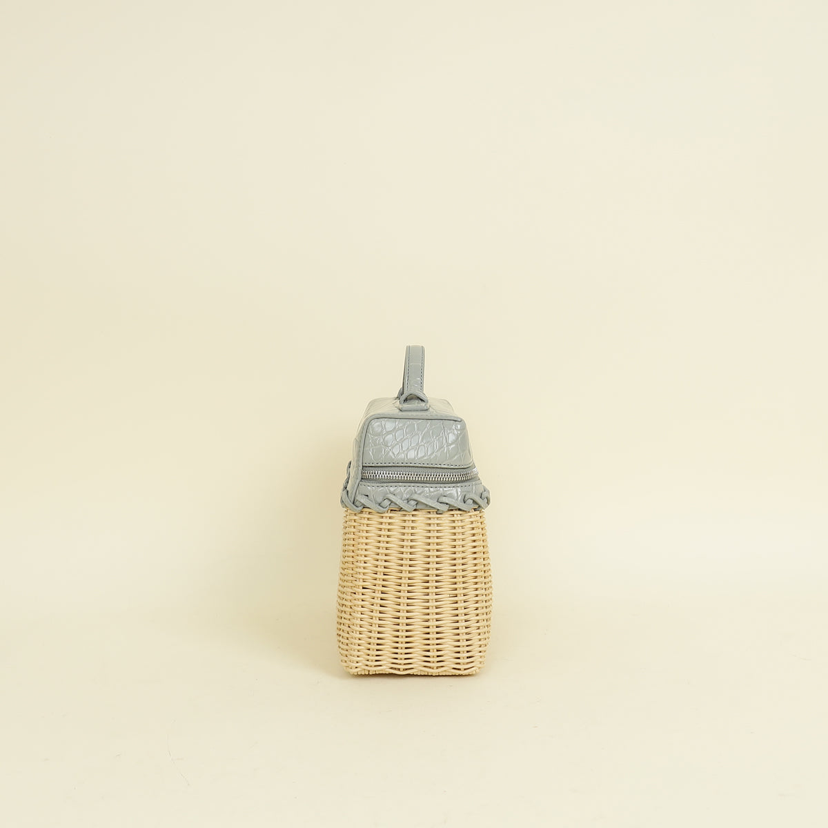 Loro Piana Bicolor Extra Pocket L19 Alligator Wicker Pouch