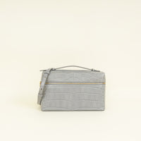 Loro Piana Eucalyptus Gray Extra Pocket L27 Soft Matte Alligator Bag