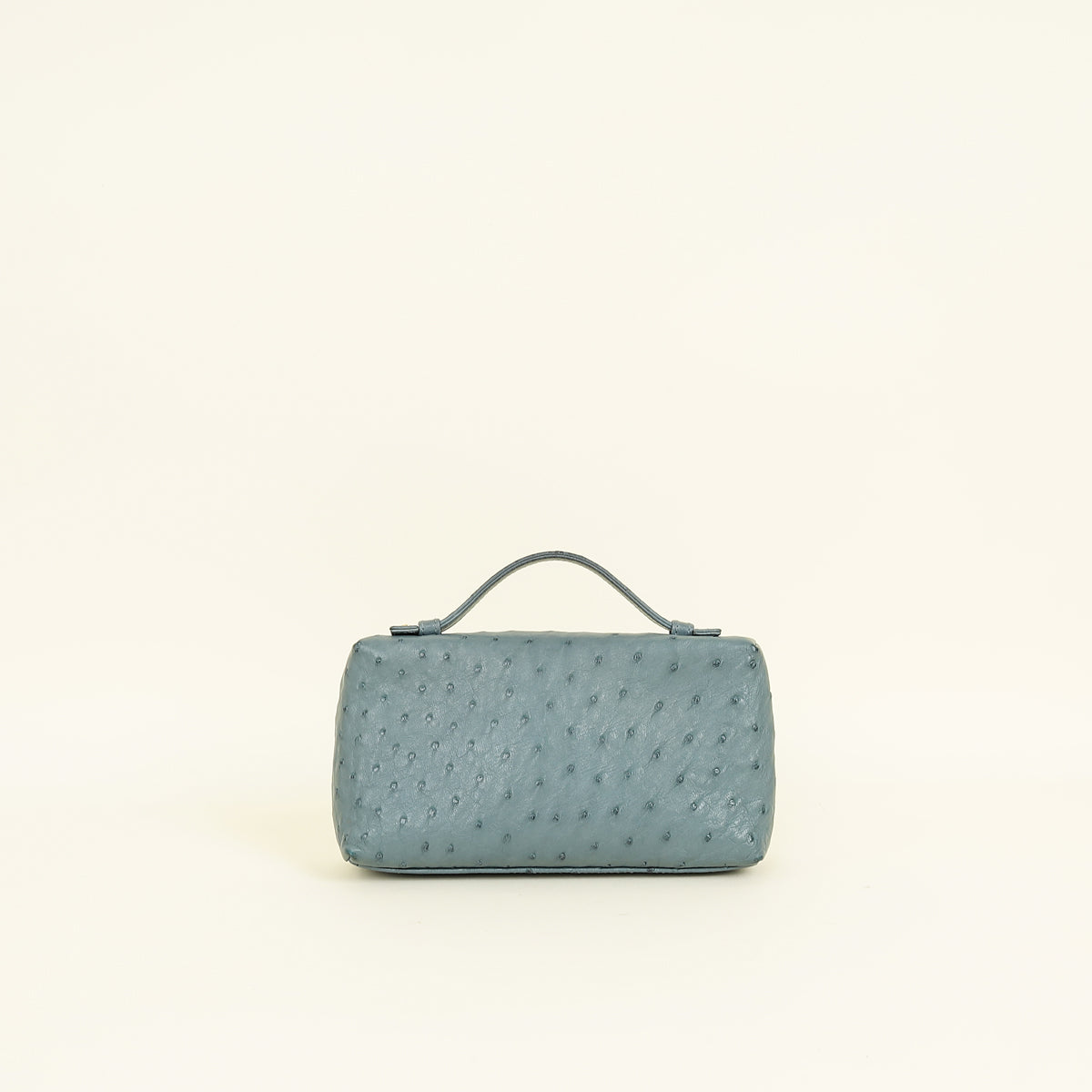 Loro Piana Blue Grey Ostrich Extra Pouch L19 Bag