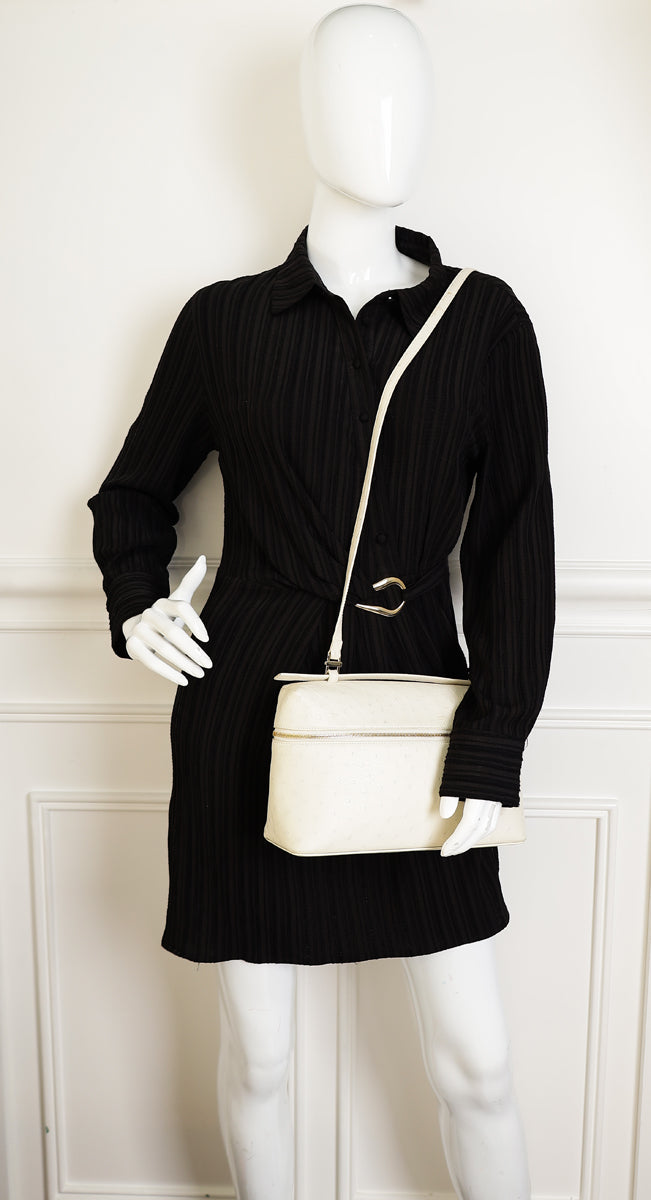 Loro Piana Whisper White Ostrich Extra L27 Bag