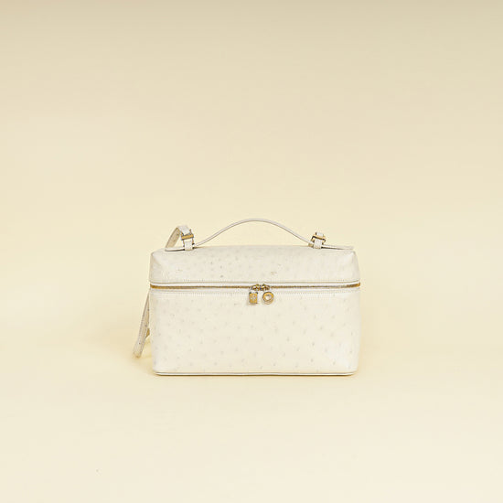Loro Piana Whisper White Ostrich Extra L27 Bag