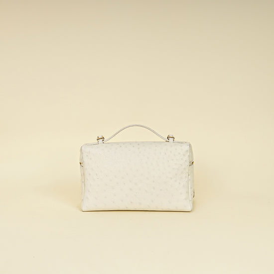 Loro Piana Whisper White Ostrich Extra L27 Bag