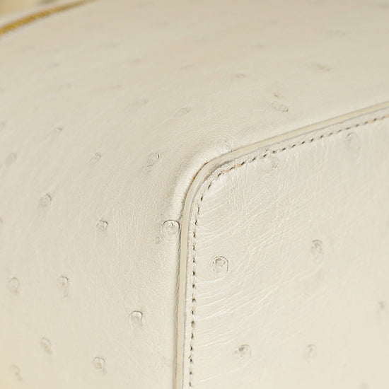 Loro Piana Whisper White Ostrich Extra L27 Bag