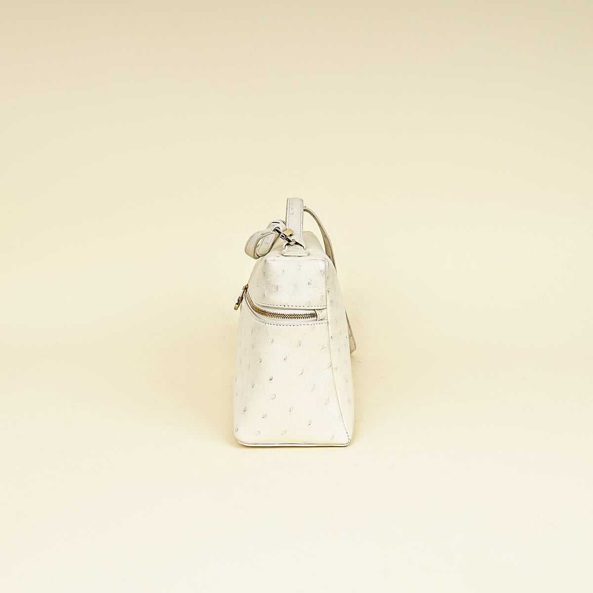 Loro Piana Whisper White Ostrich Extra L27 Bag