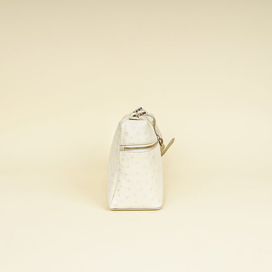 Loro Piana Whisper White Ostrich Extra L27 Bag
