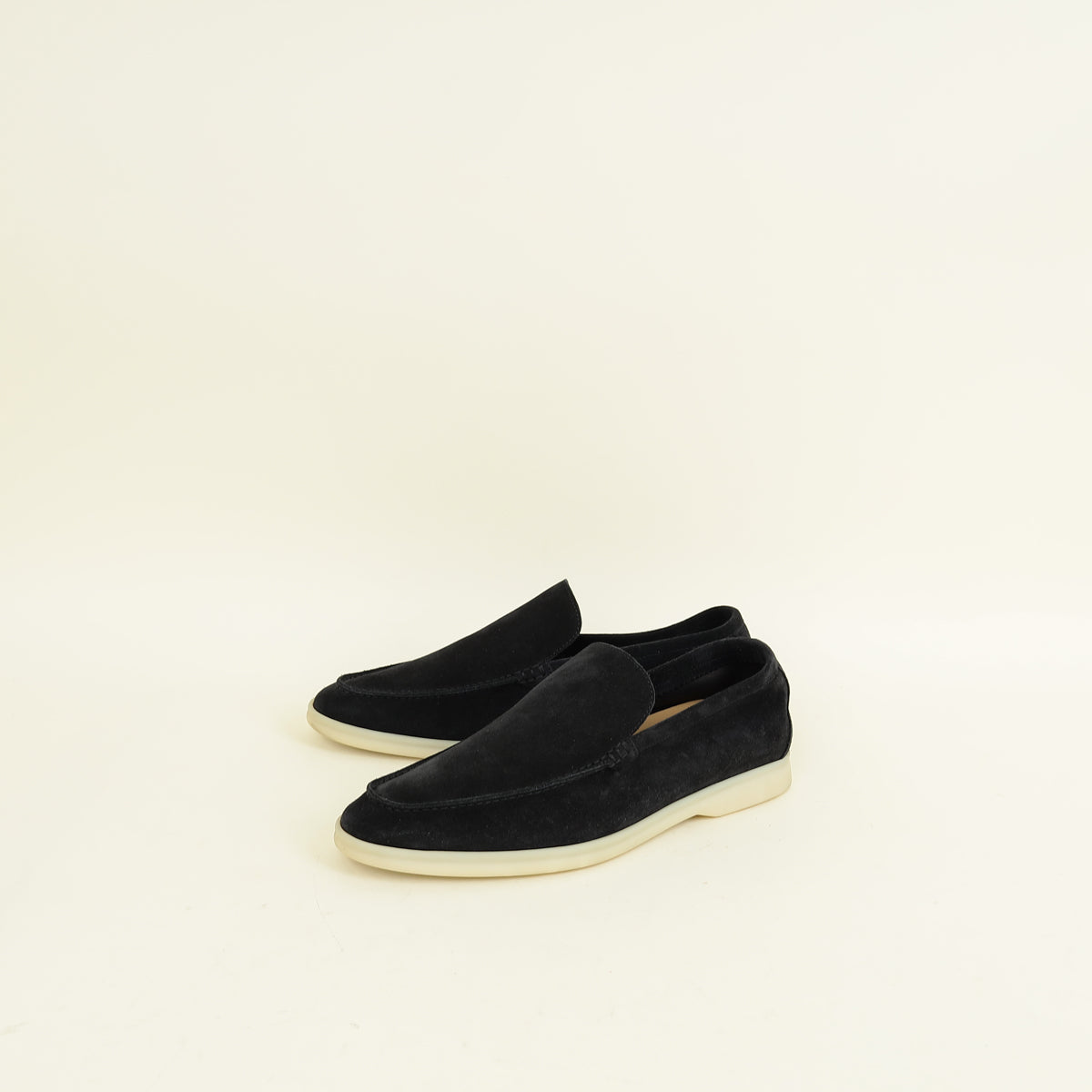 Loro Piana Black Summer Walk Suede Loafer 41.5