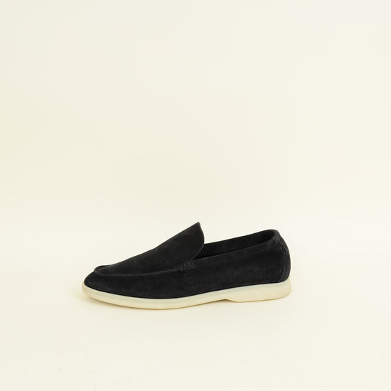 Loro Piana Black Summer Walk Suede Loafer 41.5