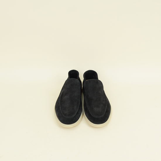 Loro Piana Black Summer Walk Suede Loafer 41.5