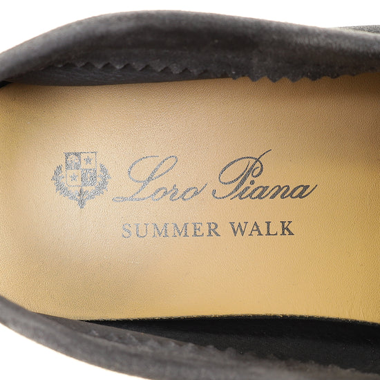Loro Piana Caviar Summer Charms Walk Loafers 36