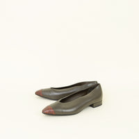 Loro Piana Bicolor Rebecca Cap Toe Ballet Flat 37.5