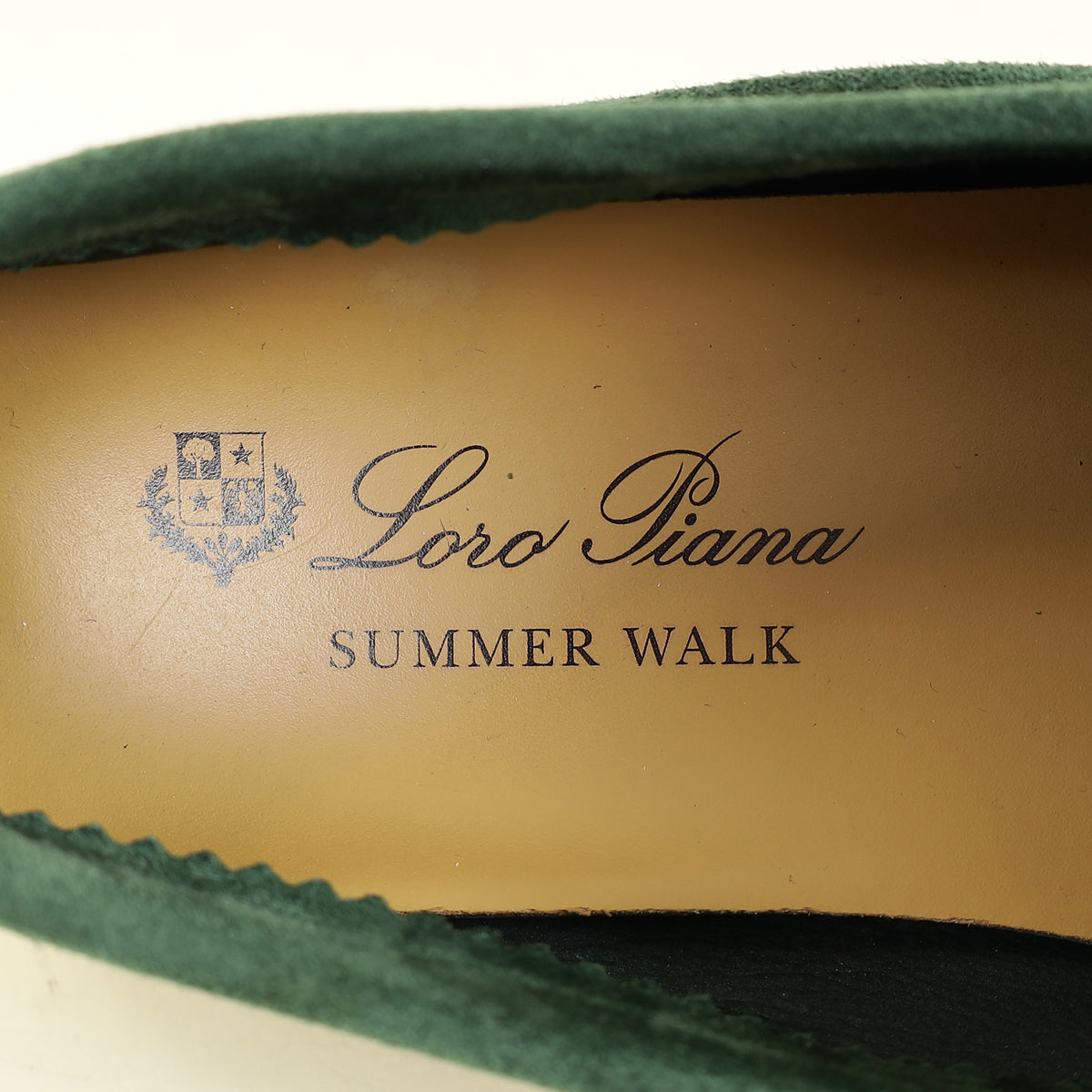 Loro Piana Glass Green Summer Walk Charms Loafers 38.5