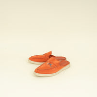 Loro Piana Orange Babouche Charms Walk Loafer 38.5