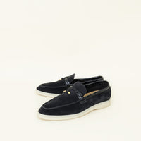 Loro Piana Black Summer Charms Walk Loafer 38