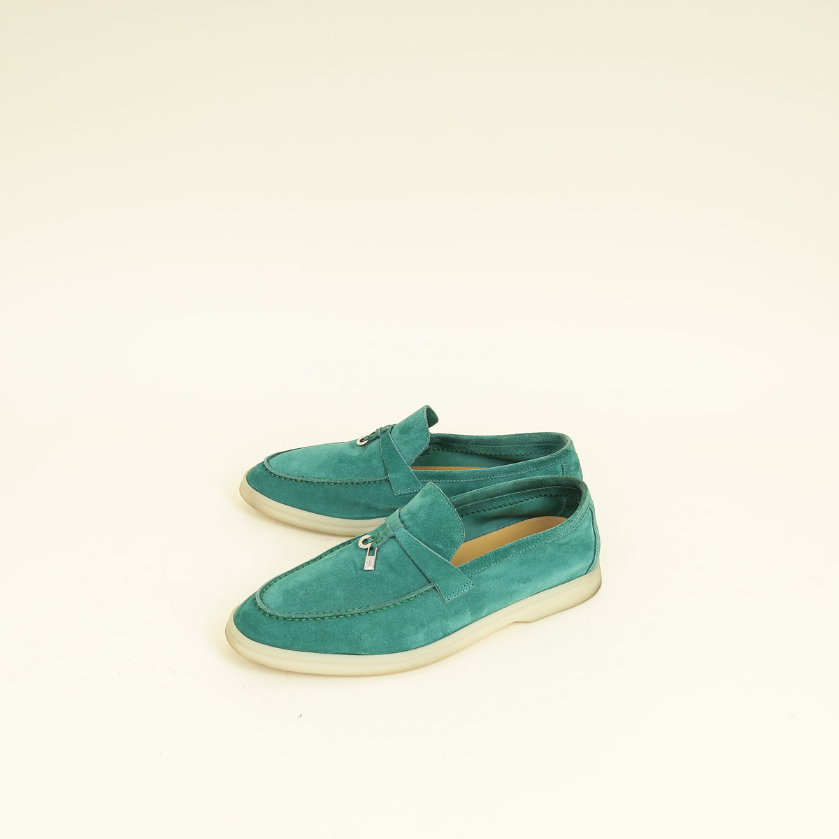 Loro Piana Forest Leaves Summer Charms Walk Loafers 39.5