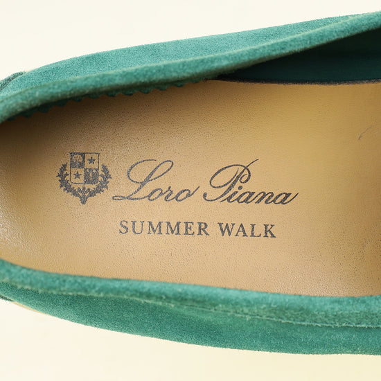 Loro Piana Forest Leaves Summer Charms Walk Loafers 39.5