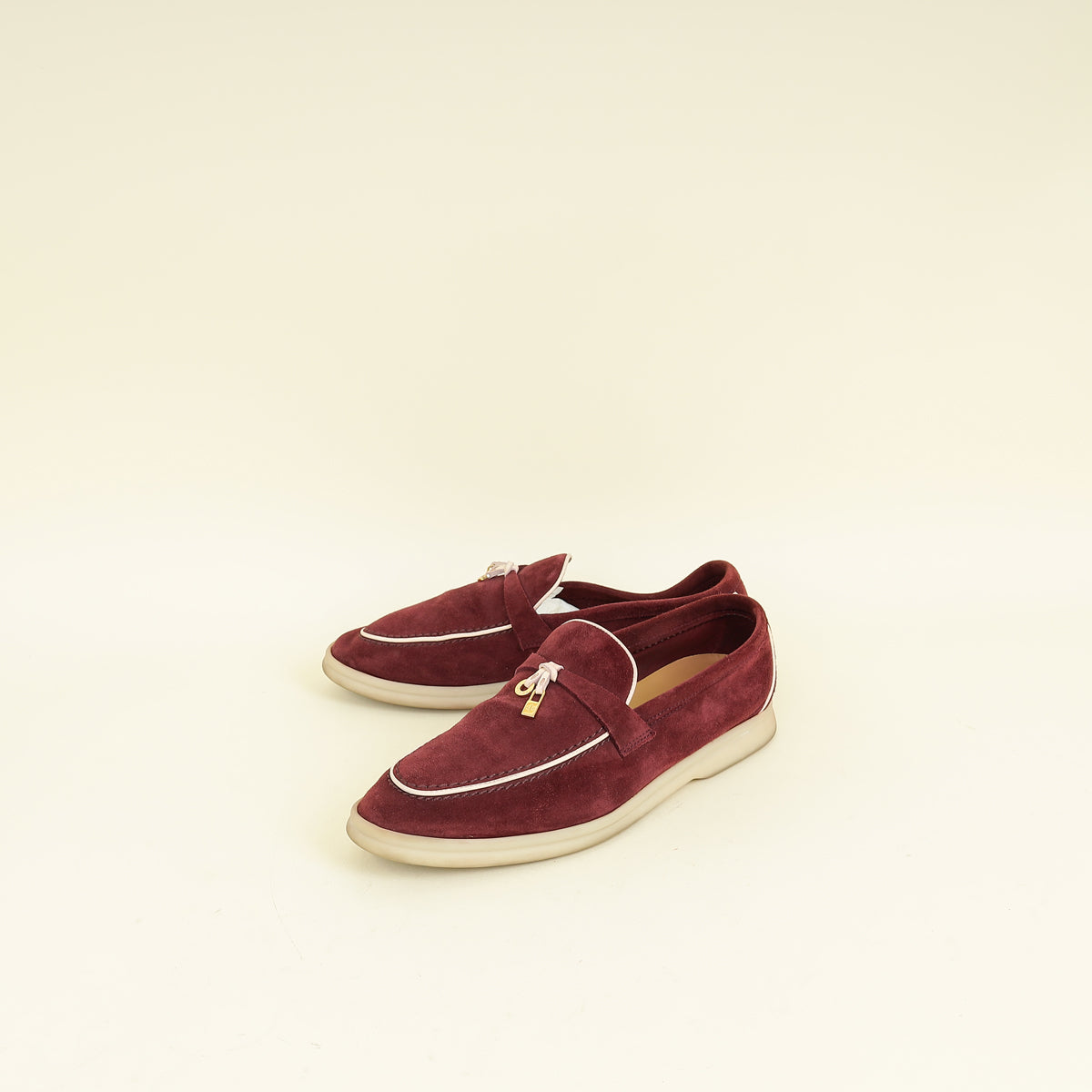 Loro Piana Azuki Bean Summer Charms Walk Loafers 39