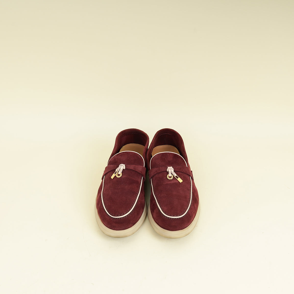 Loro Piana Azuki Bean Summer Charms Walk Loafers 39