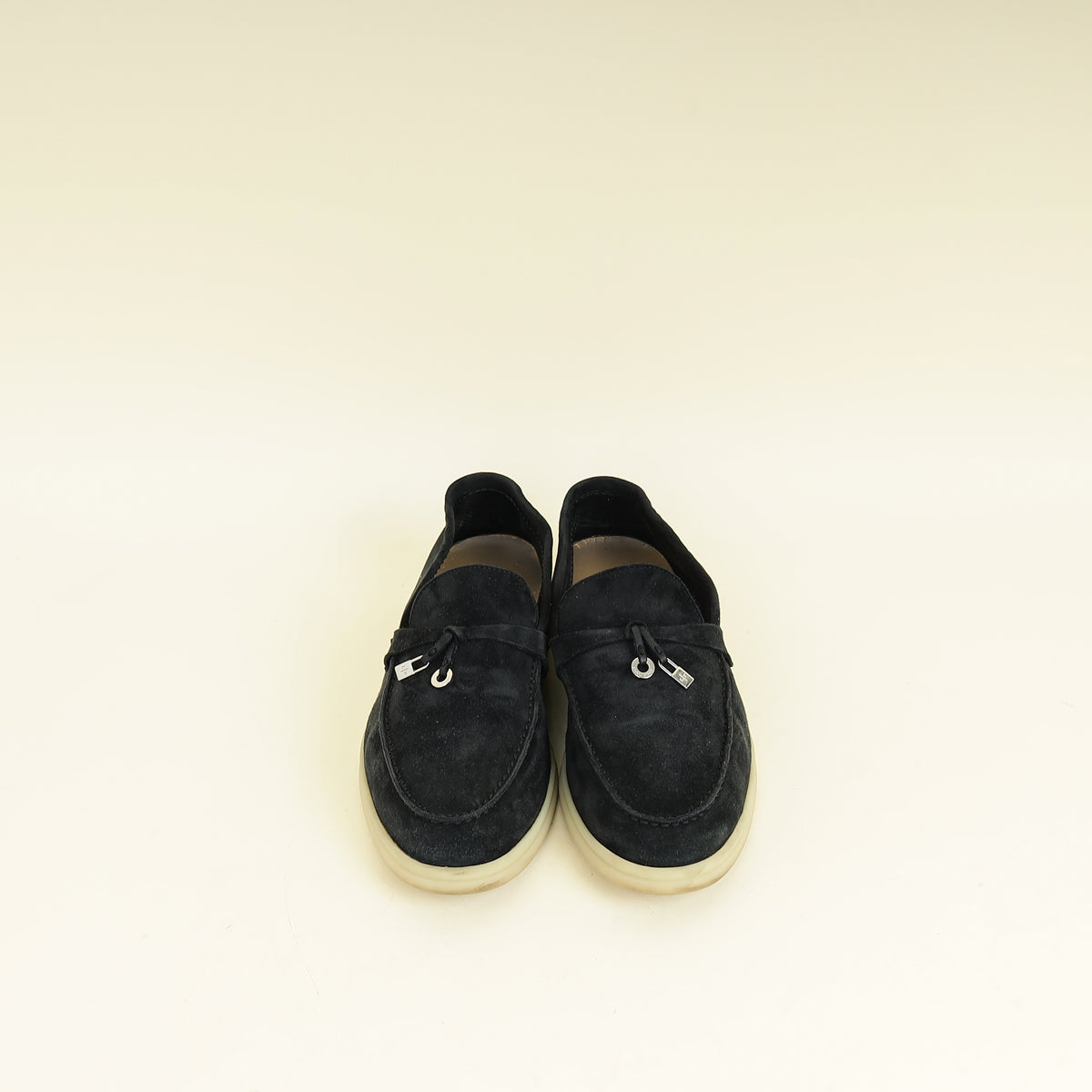 Loro Piana Black Summer Charms Walk Loafers 39