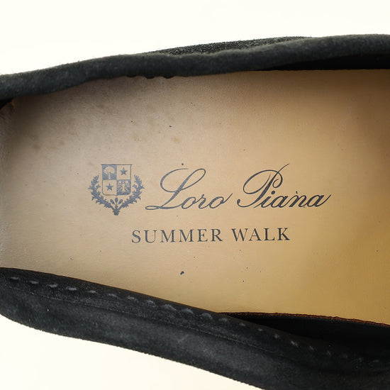 Loro Piana Black Summer Charms Walk Loafers 39