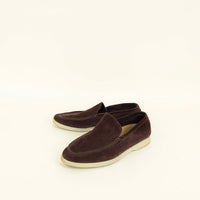 Loro Piana Chocolate Suede Summer Walk Loafer 40.5