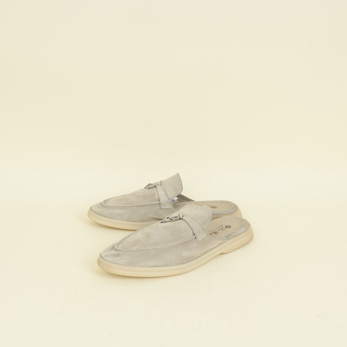 Loro Piana Tapioca Babouche Charms Walk Loafer 40.5