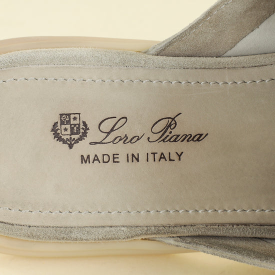 Loro Piana Tapioca Babouche Charms Walk Loafer 40.5