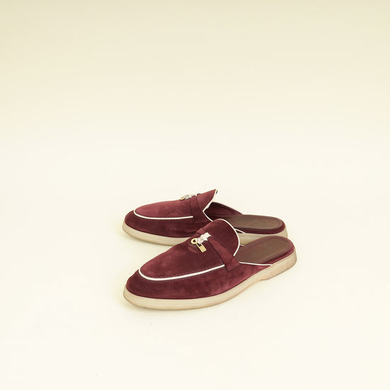 Loro Piana Azuki Bean Babouche Charms Walk Loafer 40