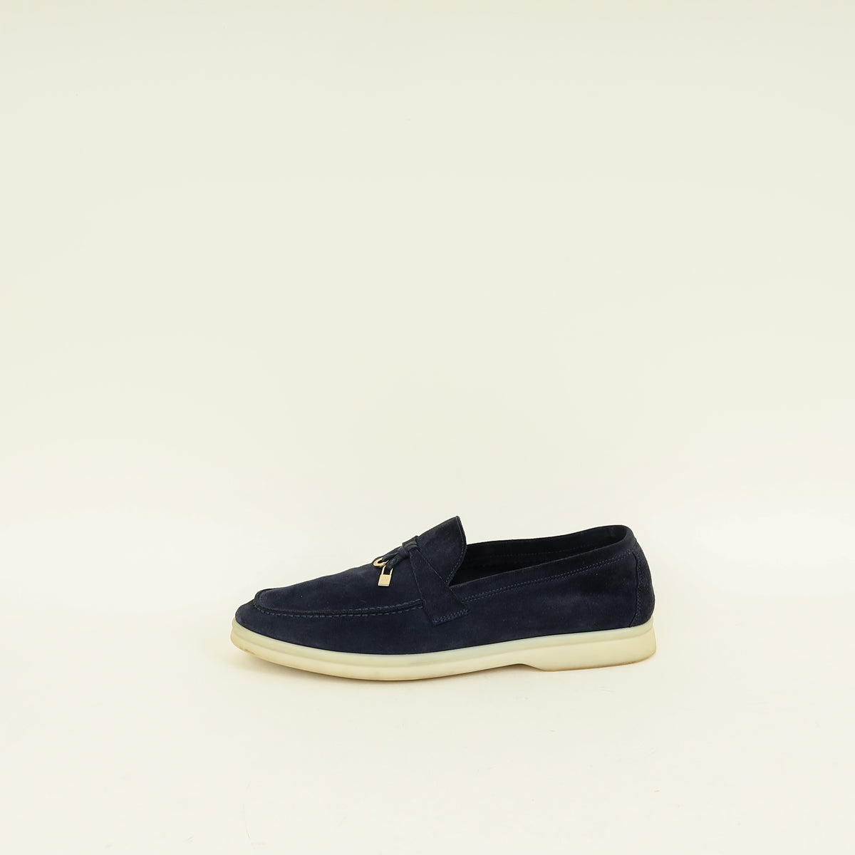 Loro Piana Argo Blue Melanga Summer Charms Walk Loafer 40