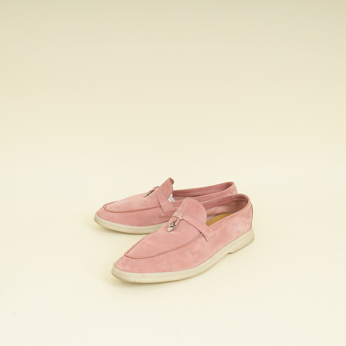 Loro Piana Sorbet Pink Summer Charms Walk Loafer 41.5