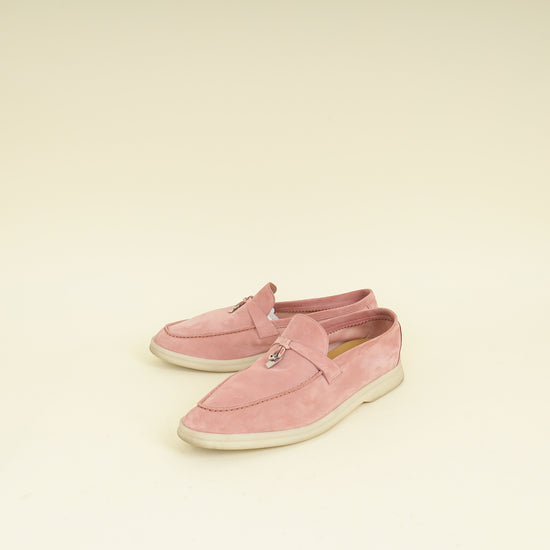 Loro Piana Sorbet Pink Summer Charms Walk Loafer 41.5