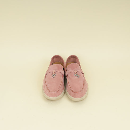 Loro Piana Sorbet Pink Summer Charms Walk Loafer 41.5
