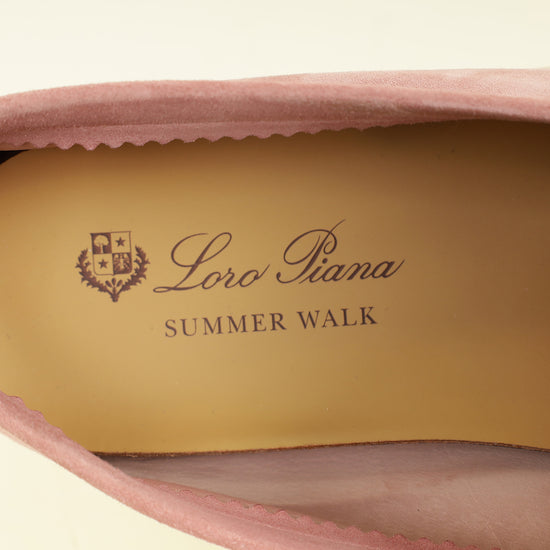 Loro Piana Sorbet Pink Summer Charms Walk Loafer 41.5