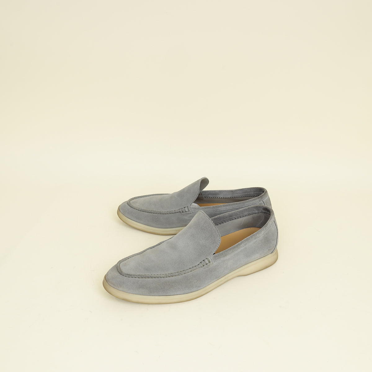 Loro Piana Gull Gray Summer Walk Loafer 41.5