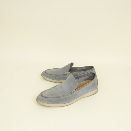 Loro Piana Gull Gray Summer Walk Loafer 41.5