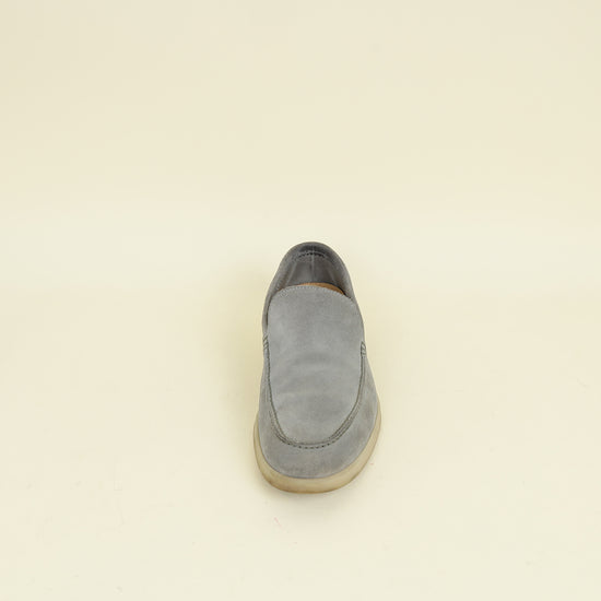 Loro Piana Gull Gray Summer Walk Loafer 41.5