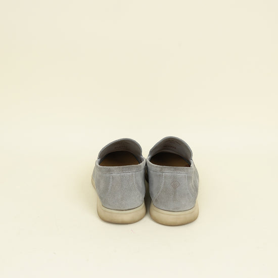 Loro Piana Gull Gray Summer Walk Loafer 41.5