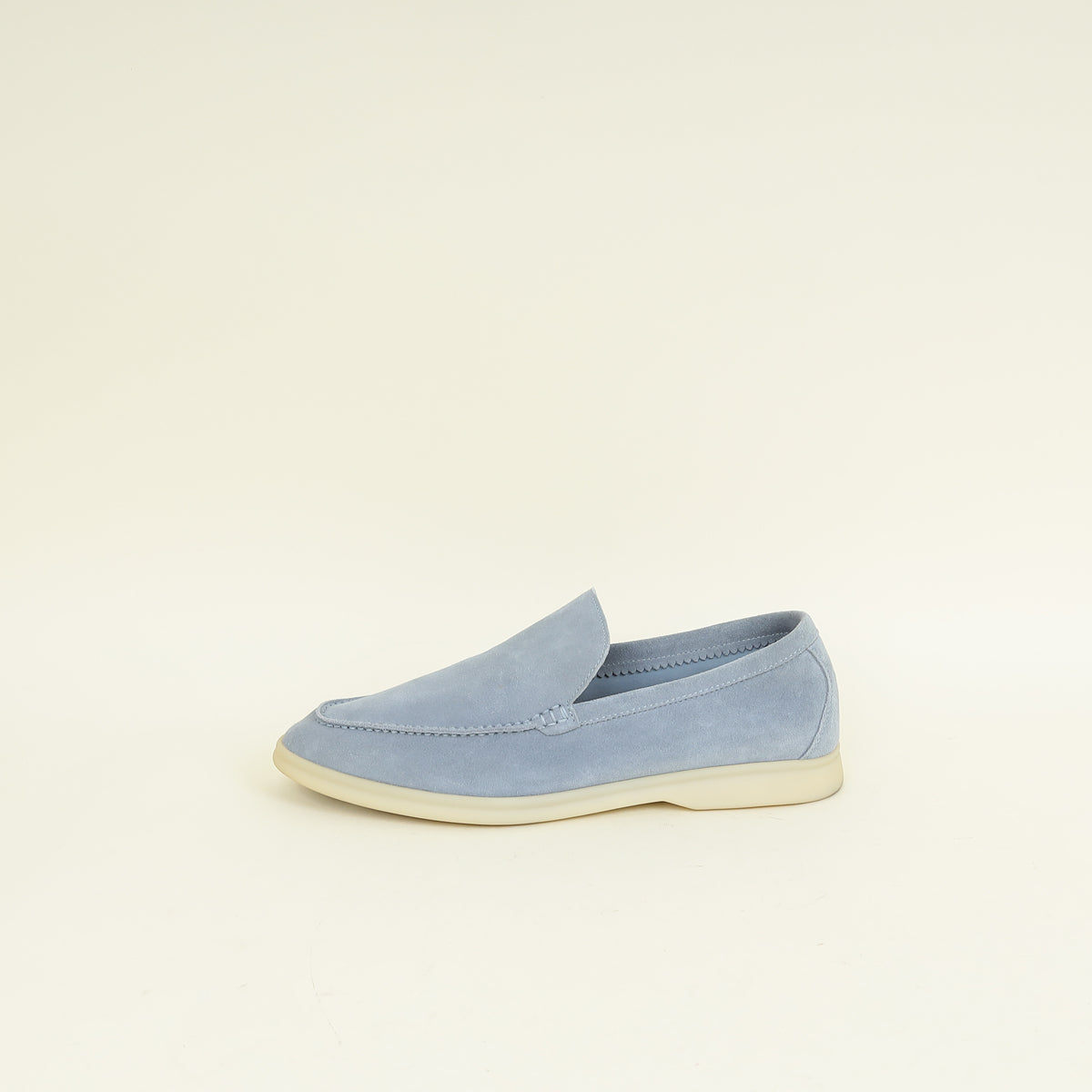 Loro Piana Light Blue Summer Walk Suede Loafer 41.5