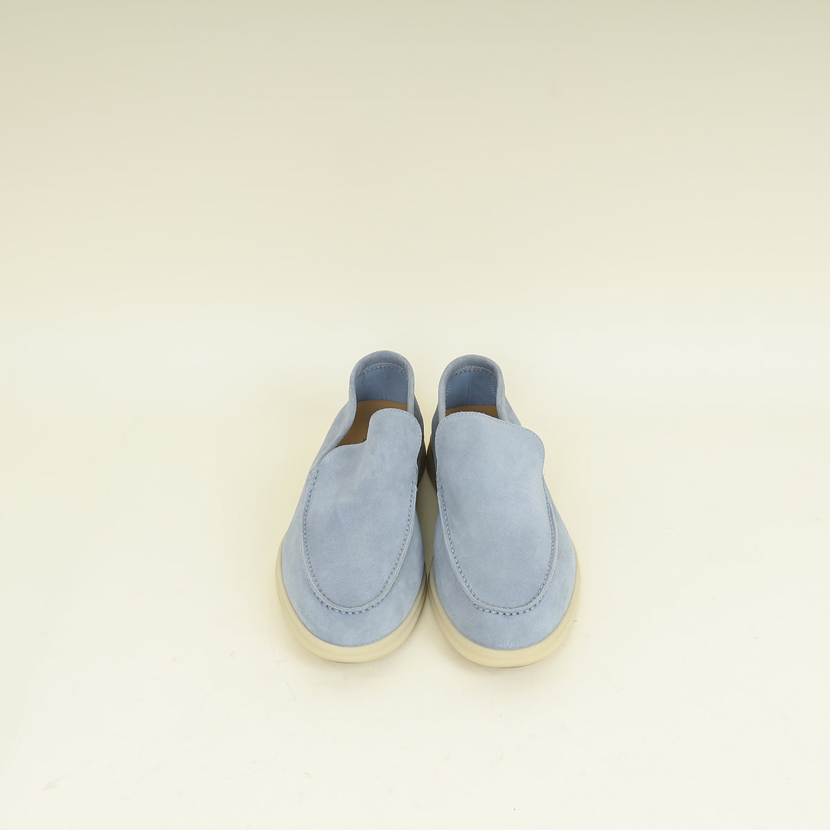 Loro Piana Light Blue Summer Walk Suede Loafer 41.5