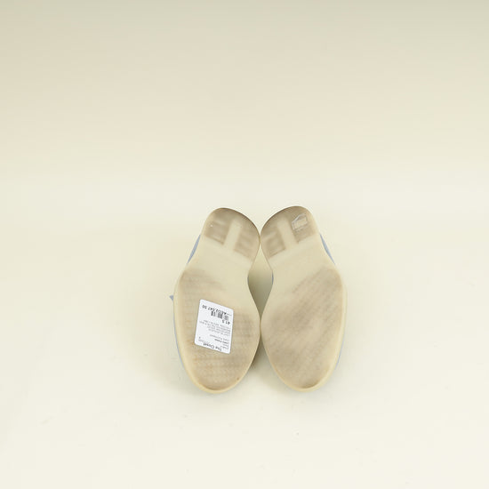 Loro Piana Light Blue Summer Walk Suede Loafer 41.5