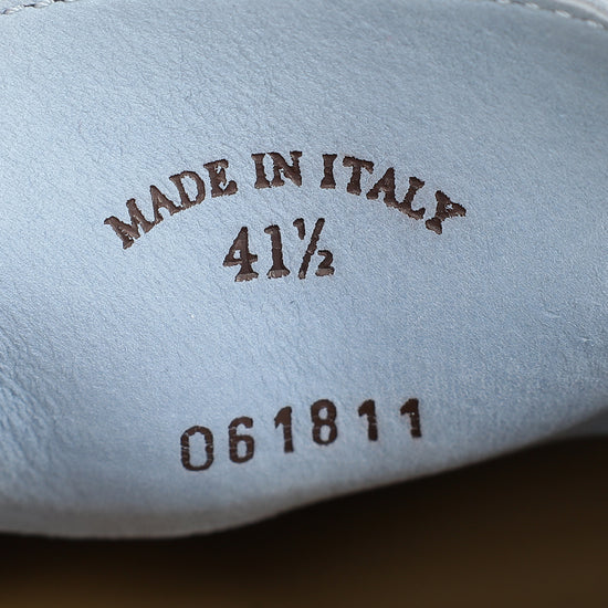 Loro Piana Light Blue Summer Walk Suede Loafer 41.5