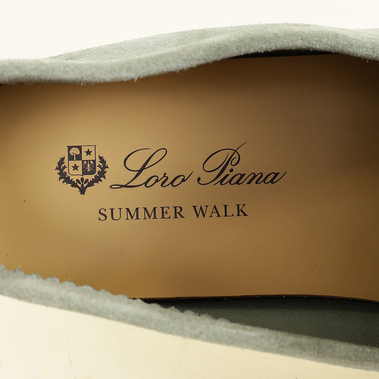 Loro Piana Shamrock Summer Walk Suede Loafer 41.5