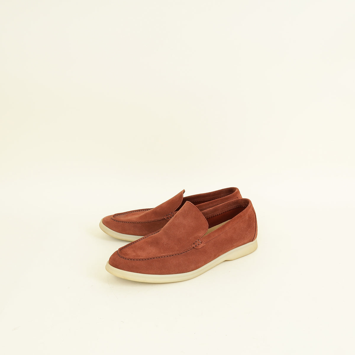Loro Piana Rust Summer Walk Suede Loafer 41.5
