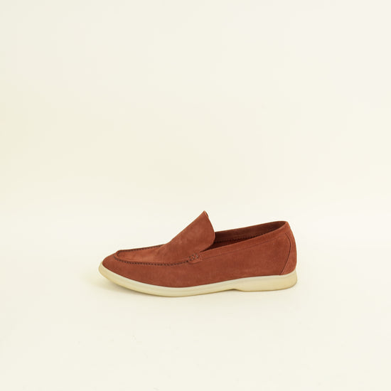 Loro Piana Rust Summer Walk Suede Loafer 41.5